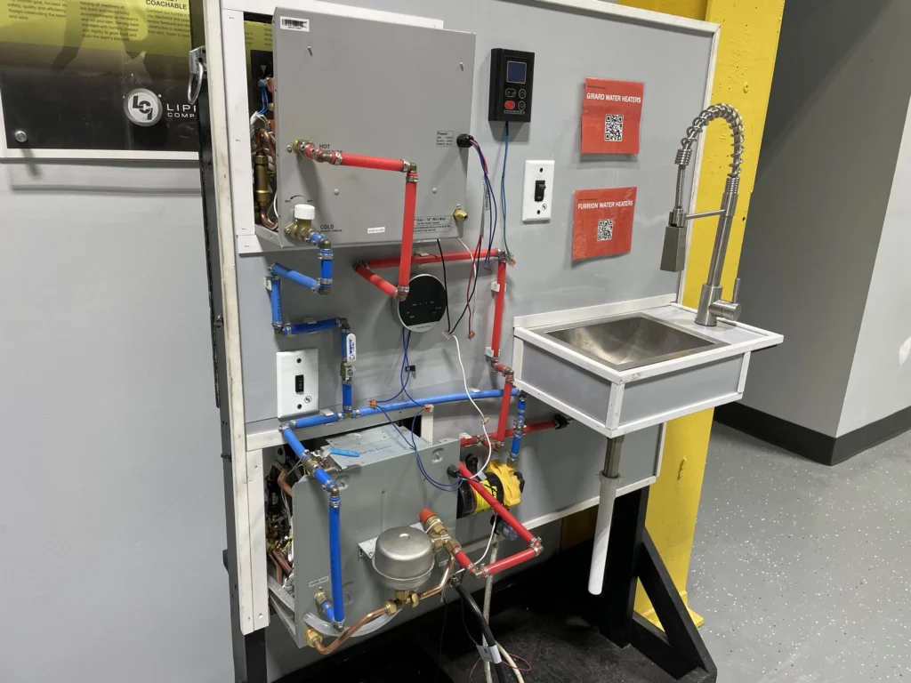 On demand water heater trainers